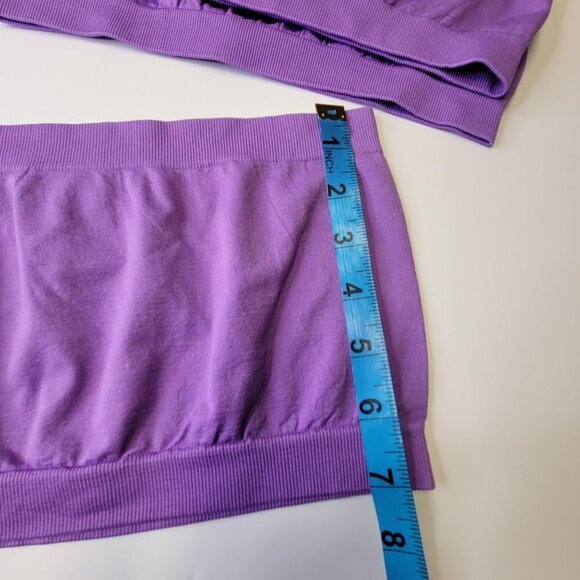 PURPLE Crop Top Stretchy Ribbed Bandeau Tube Top - One Size- NEW - Picture 5 of 7